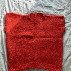 Hand Knit Red Vest